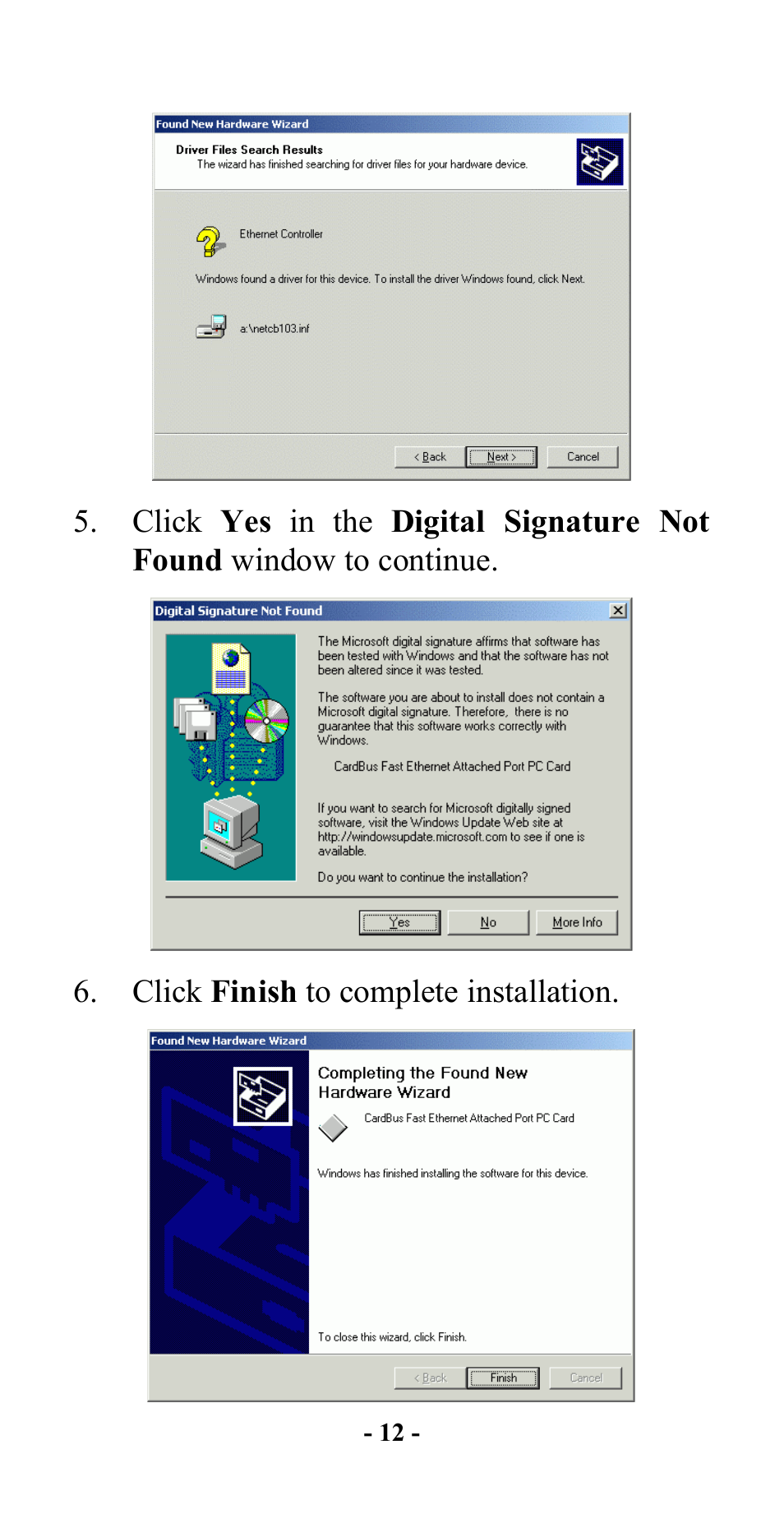 Hawking Technology CardBus 10/100 Fast Ethernet PC Card User Manual | Page 15 / 21