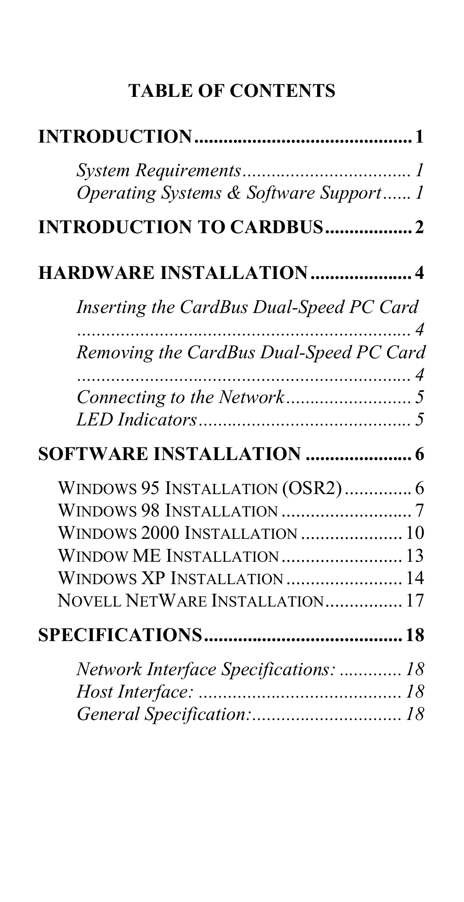 Hawking Technology CardBus 10/100 Fast Ethernet PC Card User Manual | Page 3 / 21