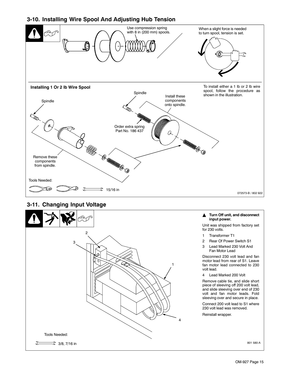 11. changing input voltage | Hobart Welding Products IRONMAN M-10 User Manual | Page 19 / 56