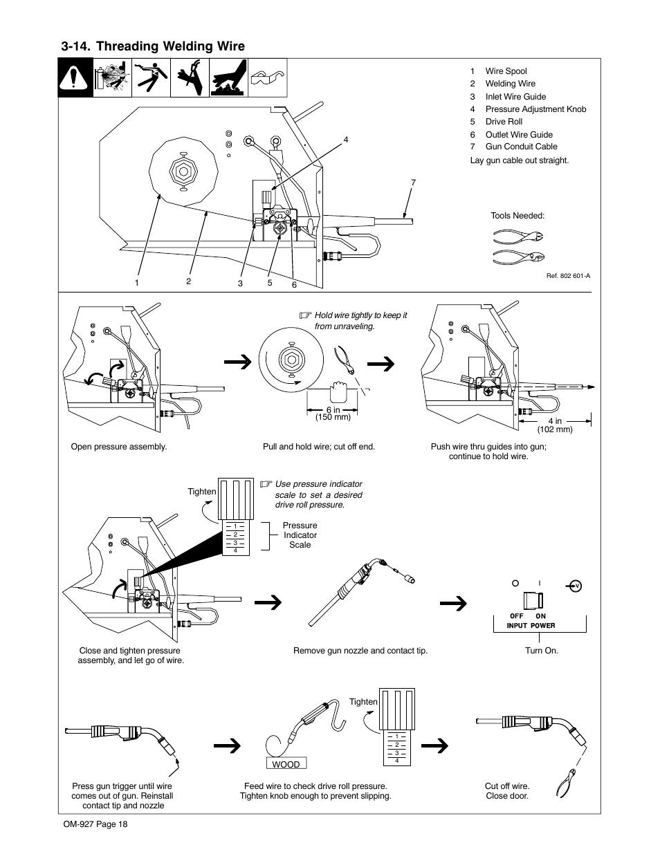 14. threading welding wire | Hobart Welding Products IRONMAN M-10 User Manual | Page 22 / 56