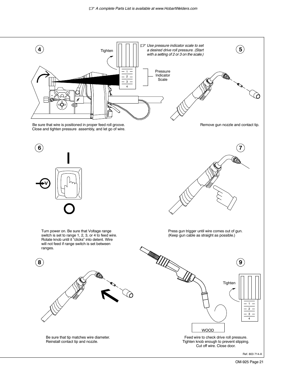 Hobart Welding Products HANDLER 140 OM-925 User Manual | Page 25 / 48