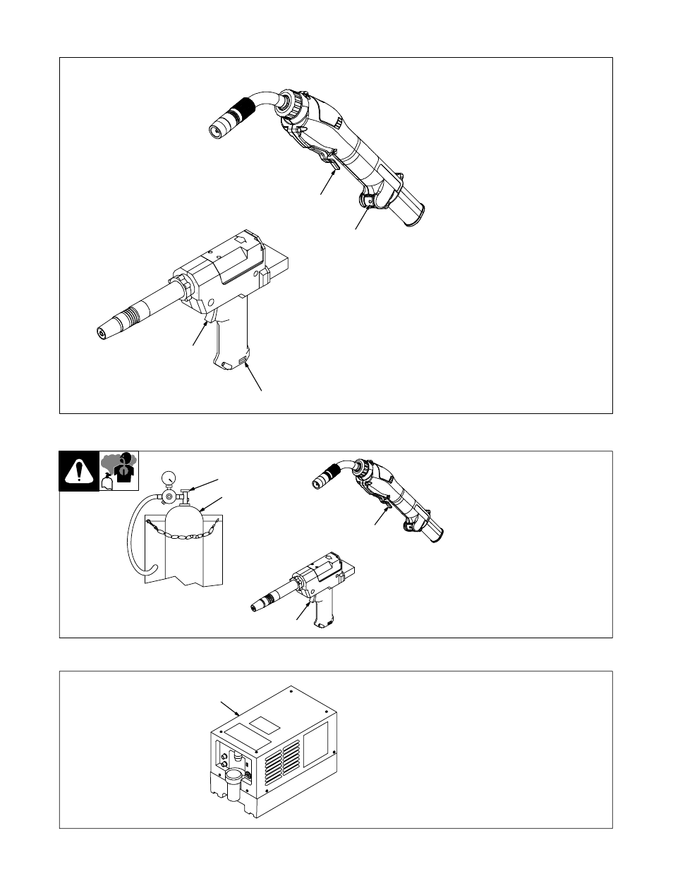 3. gun controls, 4. shielding gas, 5. coolant supply for water-cooled models only | Hobart Welding Products OM-1594 User Manual | Page 33 / 68