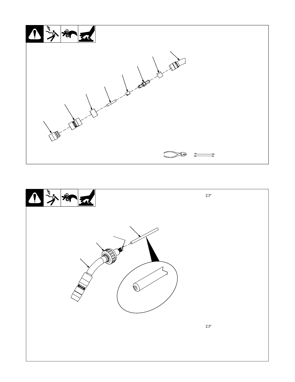 3. removing contact tip adapter in xr-edge guns, 4. replacing head tube liner in xr-edge guns | Hobart Welding Products OM-1594 User Manual | Page 37 / 68