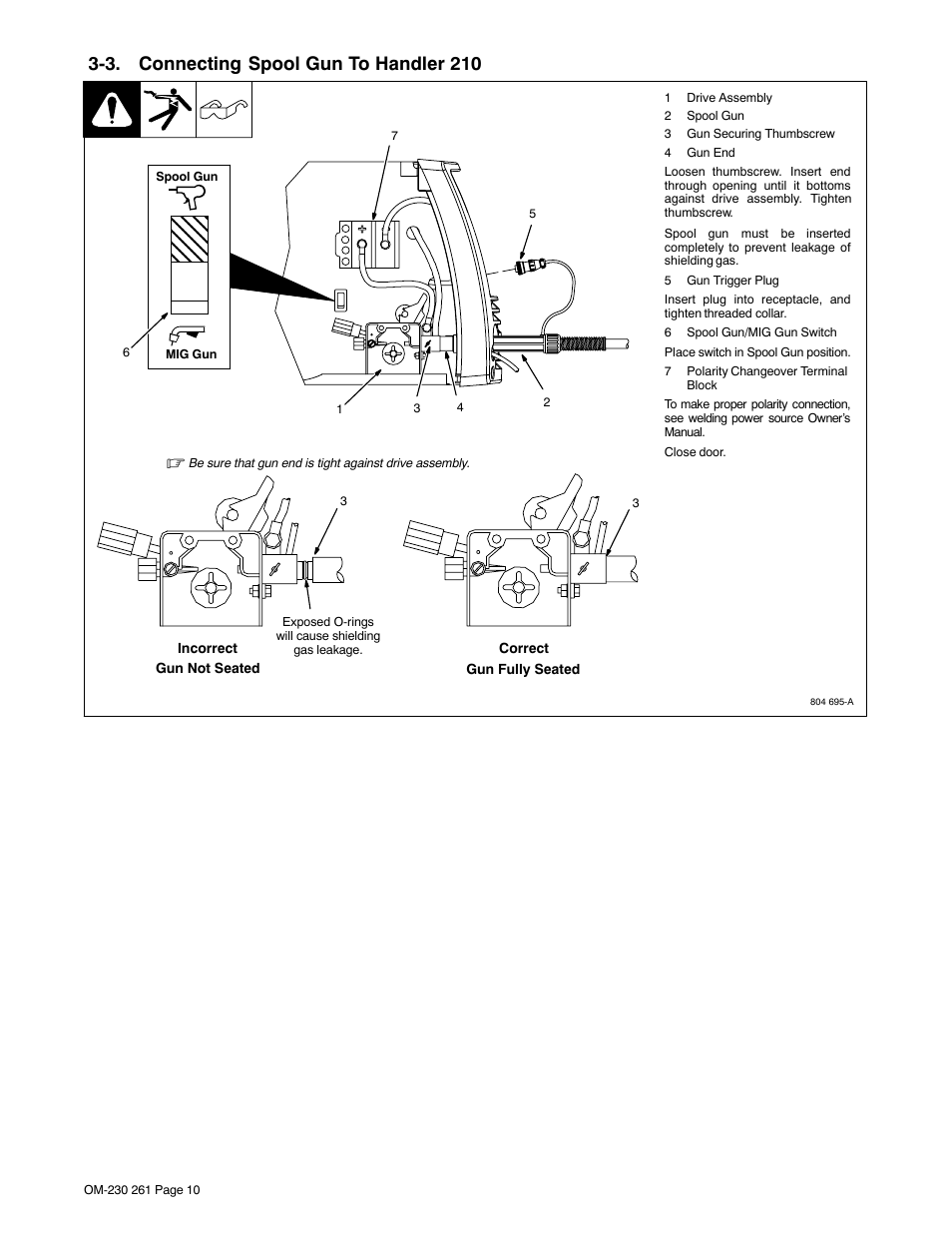 3. connecting spool gun to handler 210 | Hobart Welding Products DP-3035 User Manual | Page 14 / 28