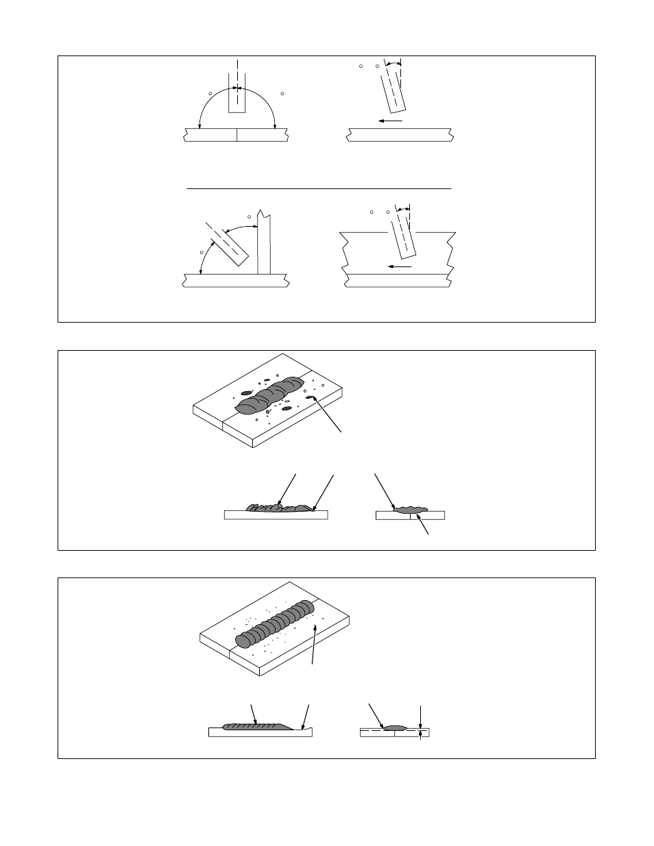 5. positioning electrode holder, 6. poor weld bead characteristics, 7. good weld bead characteristics | Hobart Welding Products CHAMP 2060 User Manual | Page 48 / 60