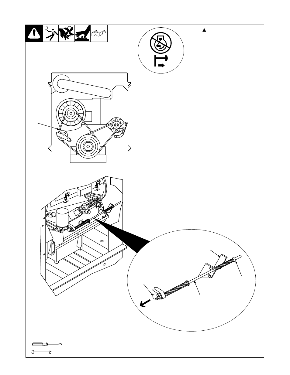 8. resetting fan belt safety shutdown | Hobart Welding Products OM-494 User Manual | Page 43 / 76