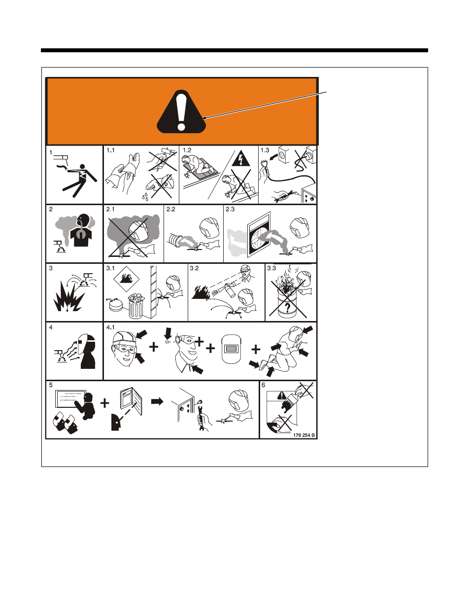 1. general precautionary label | Hobart Welding Products 652 User Manual | Page 13 / 40