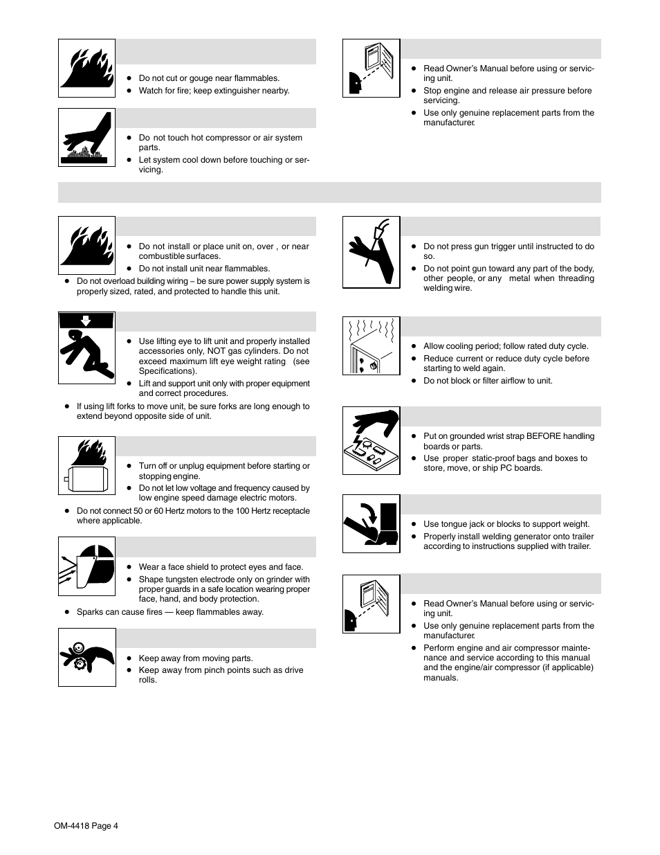 Hobart Welding Products CHAMPION 4500 OM-4418 User Manual | Page 8 / 52