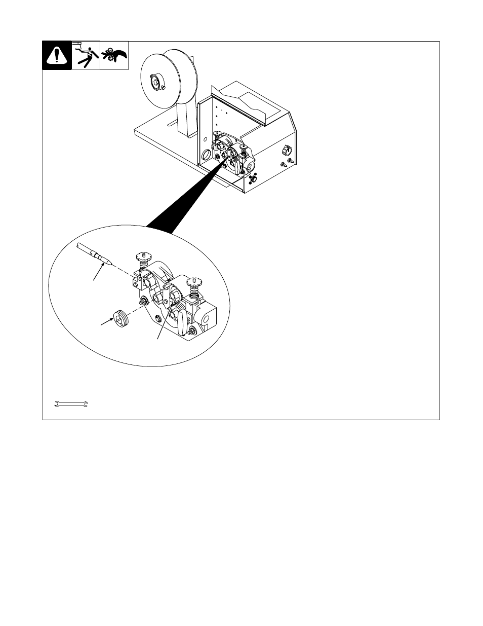 7. installing wire guide and drive roll | Hobart Welding Products OLYMPIC R-115 User Manual | Page 16 / 36