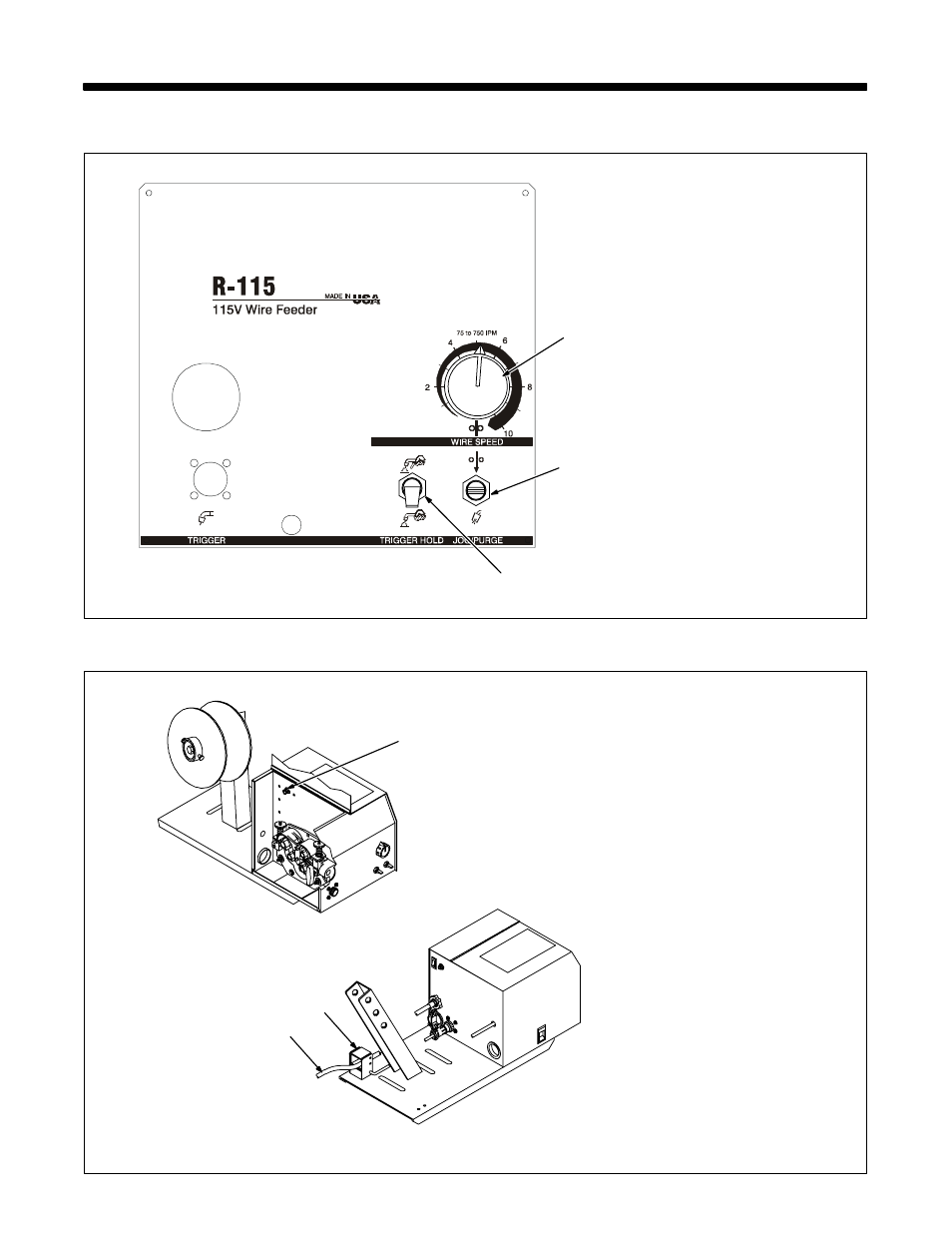 1. front panel controls, 2. optional side panel controls | Hobart Welding Products OLYMPIC R-115 User Manual | Page 24 / 36