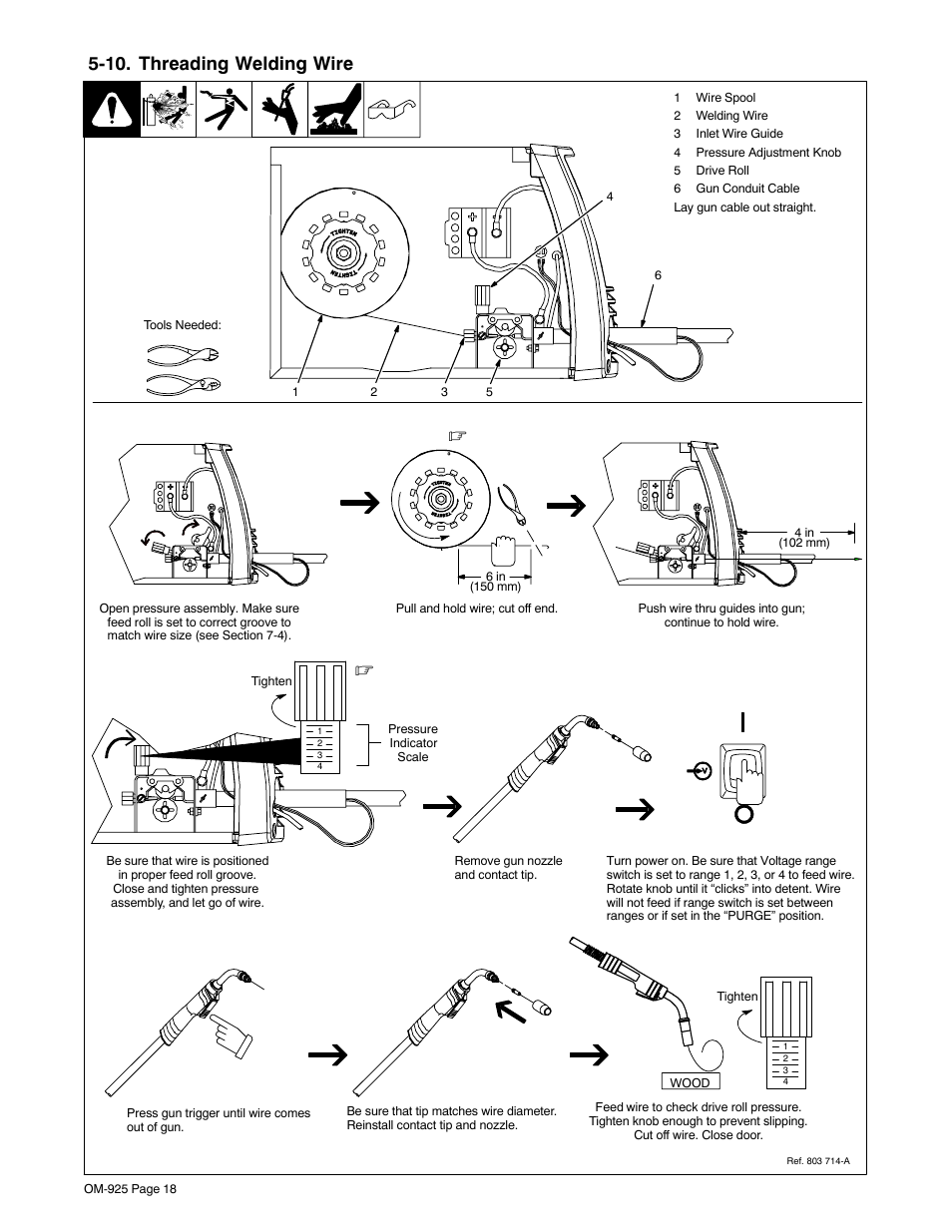 10. threading welding wire | Hobart Welding Products HANDLER 140 User Manual | Page 22 / 52