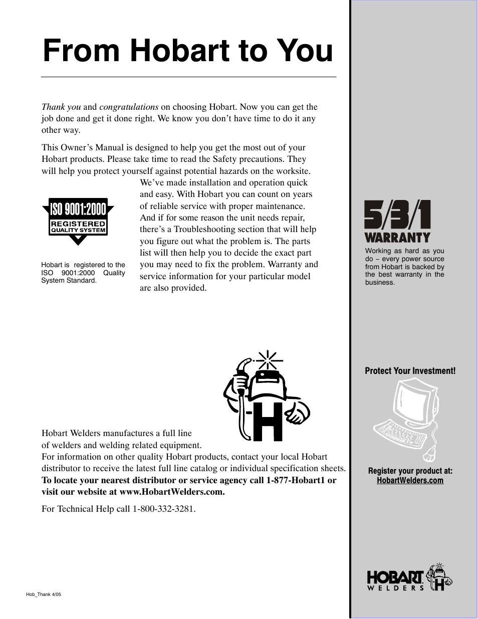 Hobart Welding Products STICKMATE OM-950 User Manual | Page 2 / 40