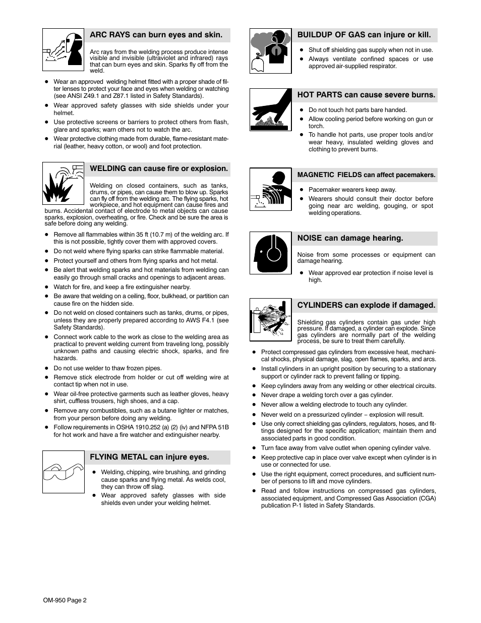 Hobart Welding Products STICKMATE OM-950 User Manual | Page 6 / 40