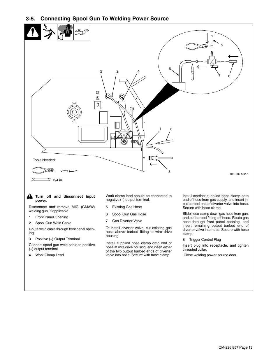 5. connecting spool gun to welding power source | Hobart Welding Products 3035-20 User Manual | Page 17 / 32