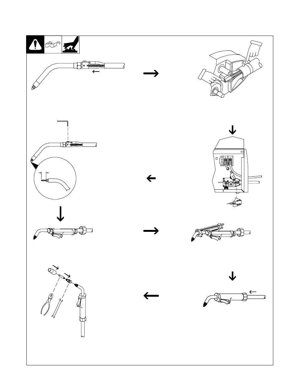 3. replacing gun liner (continued) | Hobart Welding Products OM-948 User Manual | Page 13 / 24