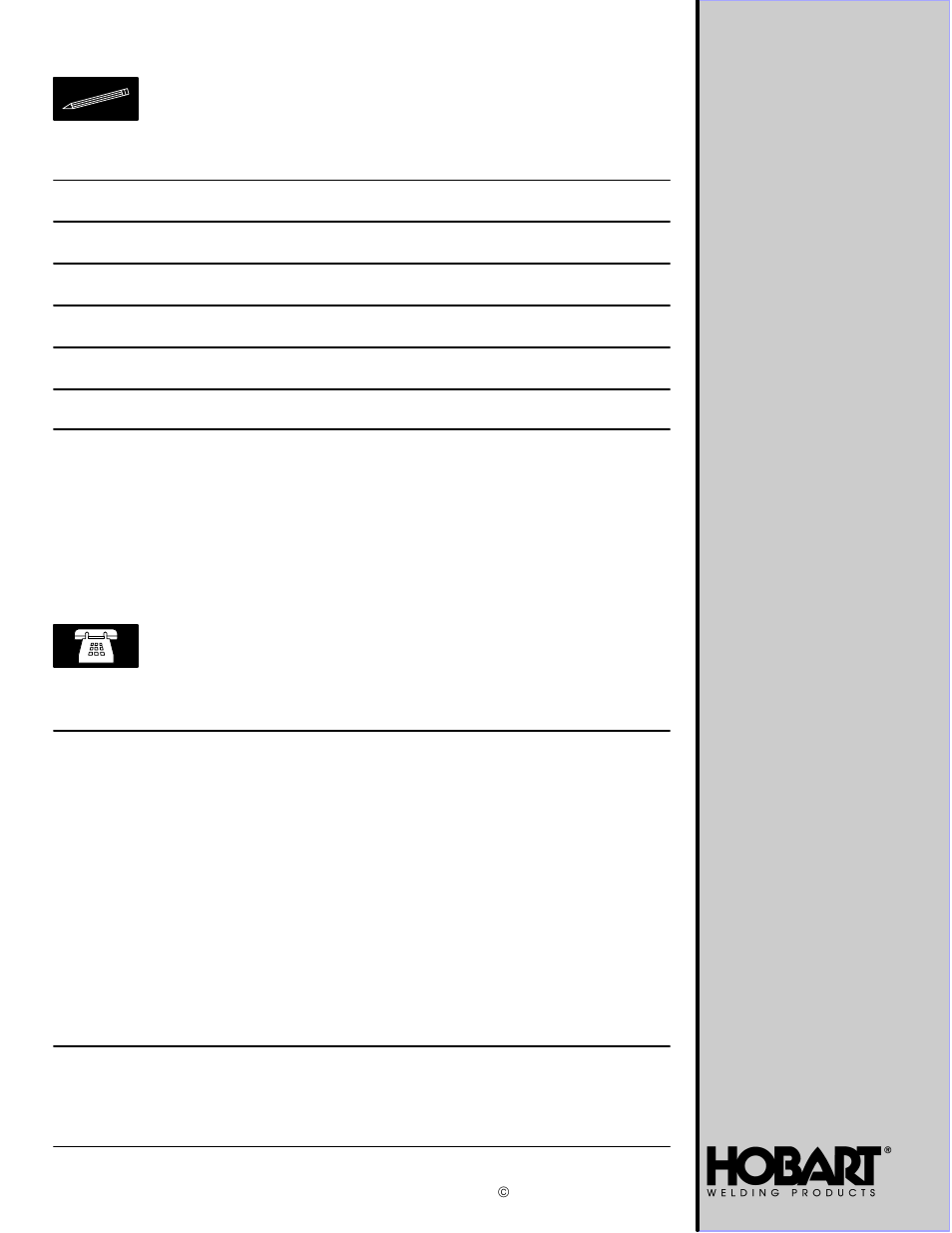 Resources available owner’s record | Hobart Welding Products OM-948 User Manual | Page 24 / 24