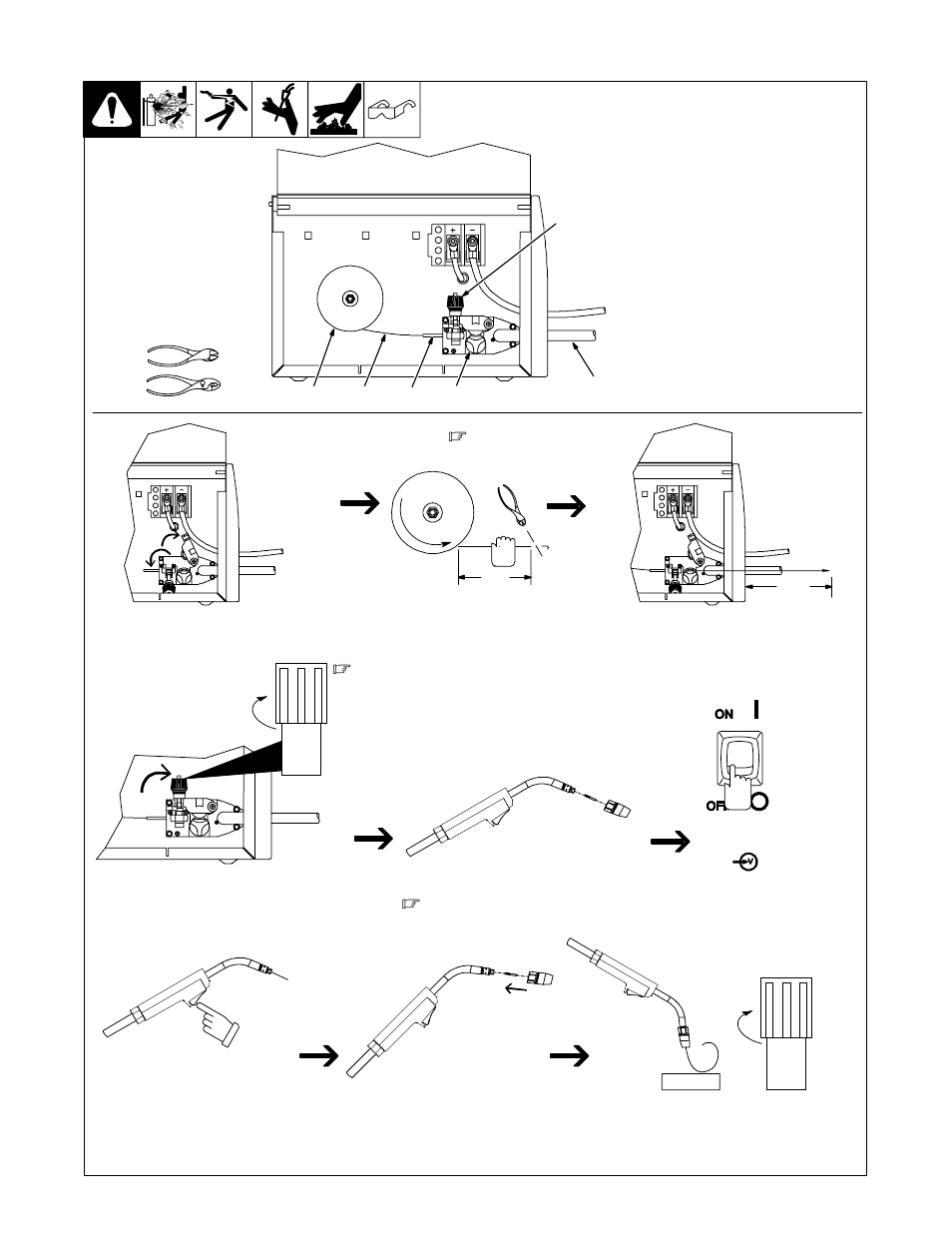 4. threading welding wire | Hobart Welding Products OM-948 User Manual | Page 9 / 24
