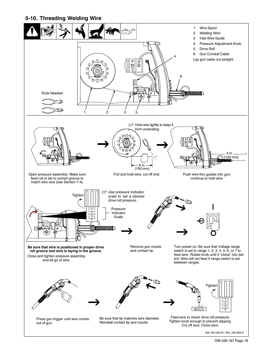 10. threading welding wire | Hobart Welding Products 187 User Manual | Page 23 / 52