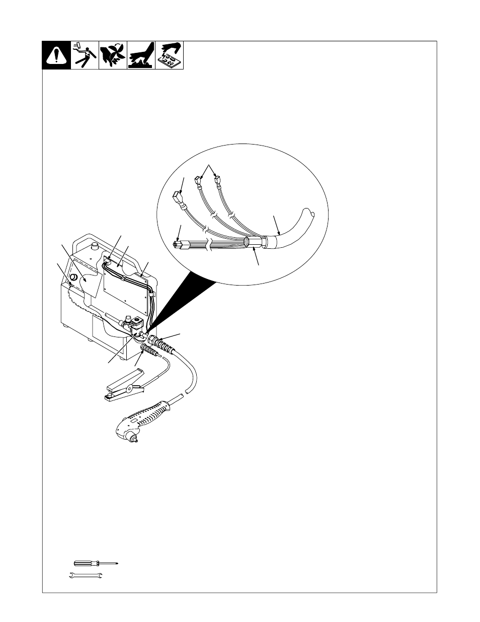 3. torch and work cable connections | Hobart Welding Products AIRFORCE 375 OM-2210 User Manual | Page 25 / 32