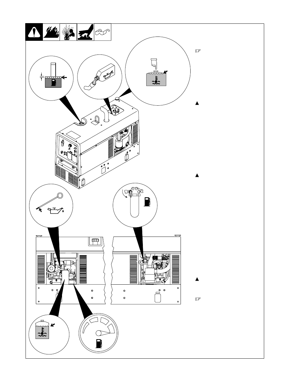 3. engine prestart checks | Hobart Welding Products ARCSTAR OM-487 User Manual | Page 18 / 60