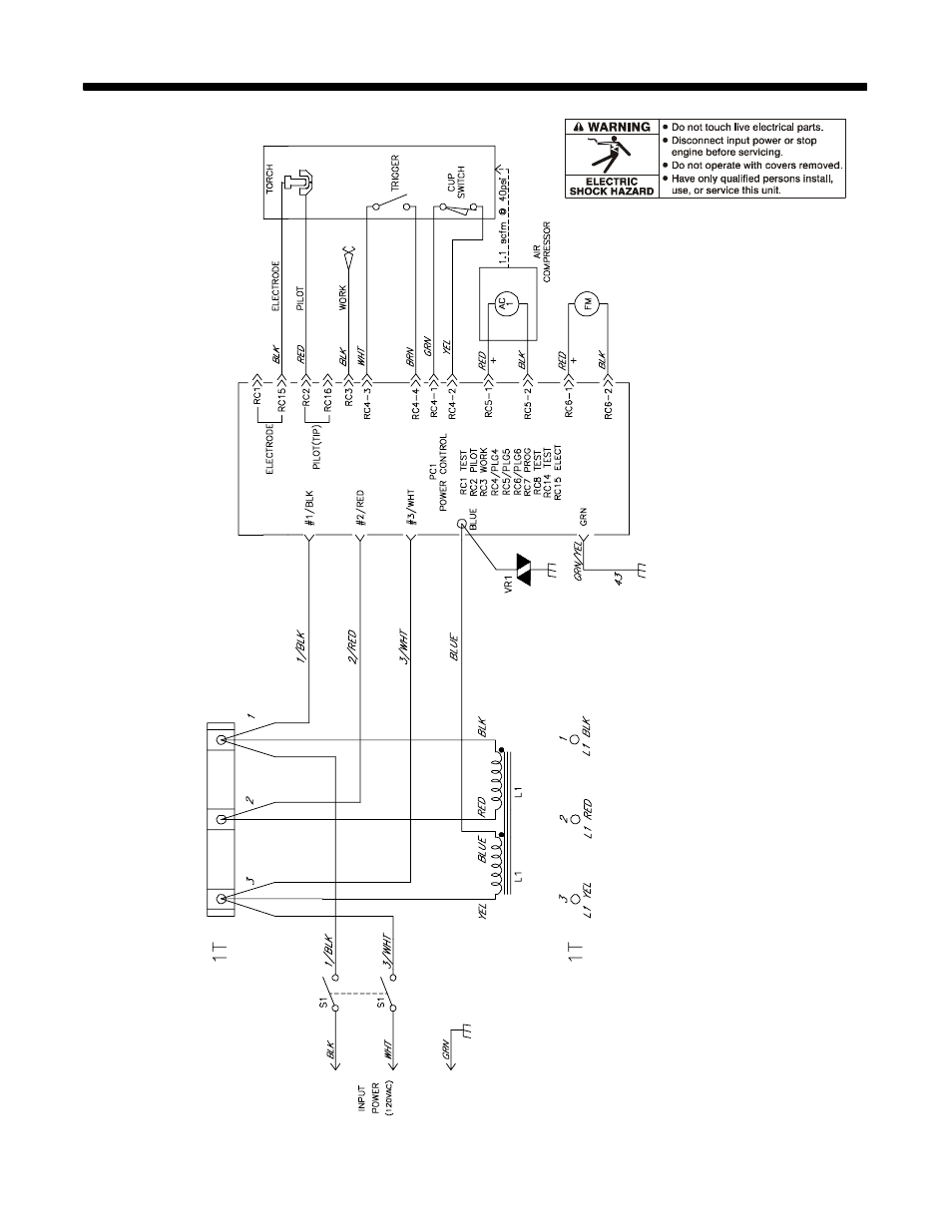 Section 7 − electrical diagram | Hobart Welding Products AirForce 250ci User Manual | Page 31 / 36