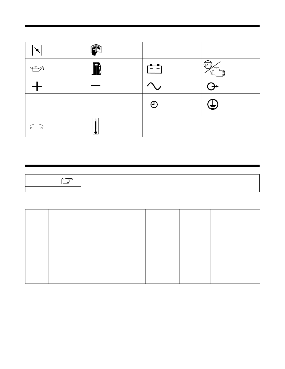 1. symbol definitions, 1. weld, power, and engine specifications | Hobart Welding Products 1435 User Manual | Page 13 / 60