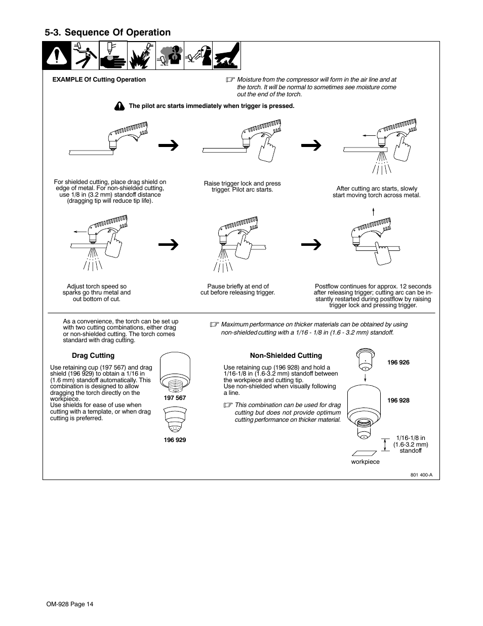 3. sequence of operation | Hobart Welding Products AIRFORCE 250A User Manual | Page 18 / 32