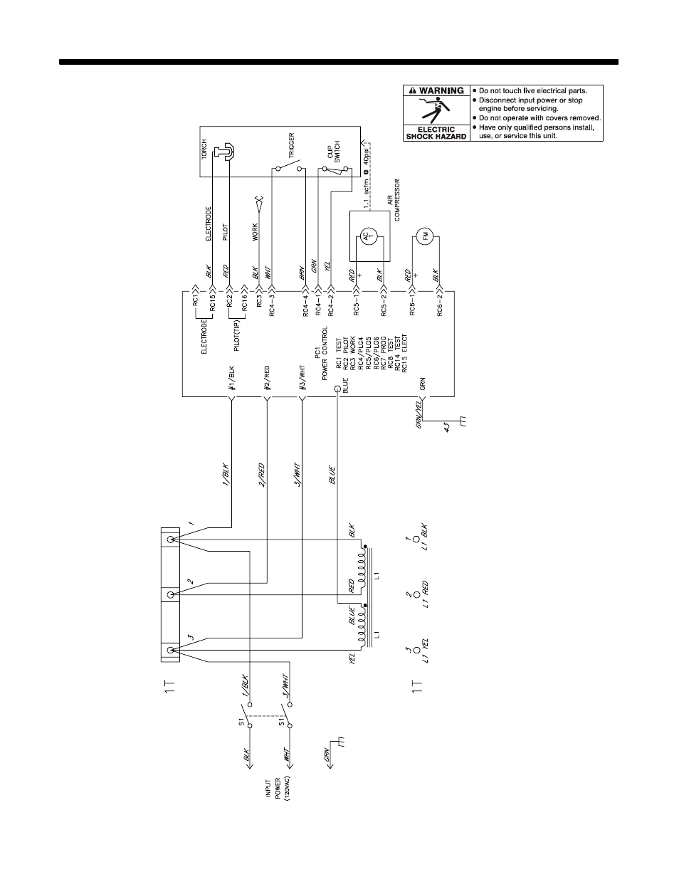 Section 7 − electrical diagram | Hobart Welding Products AIRFORCE OM-230 455D User Manual | Page 31 / 36