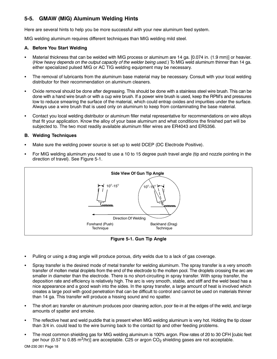 5. gmaw (mig) aluminum welding hints | Hobart Welding Products SPOOL GUN DP 3035-10 User Manual | Page 22 / 32