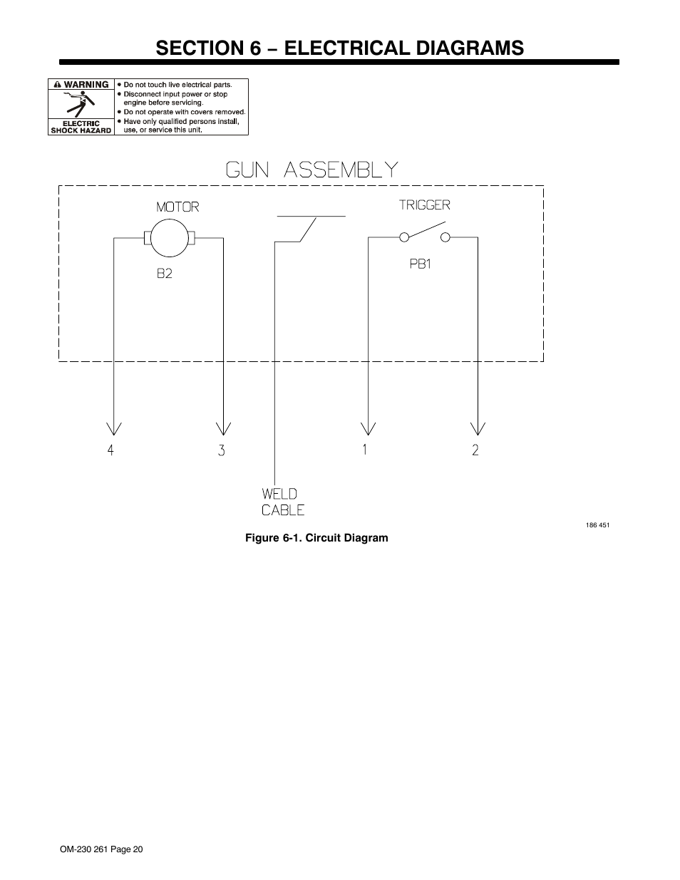 Section 6 − electrical diagrams | Hobart Welding Products SPOOL GUN DP 3035-10 User Manual | Page 24 / 32