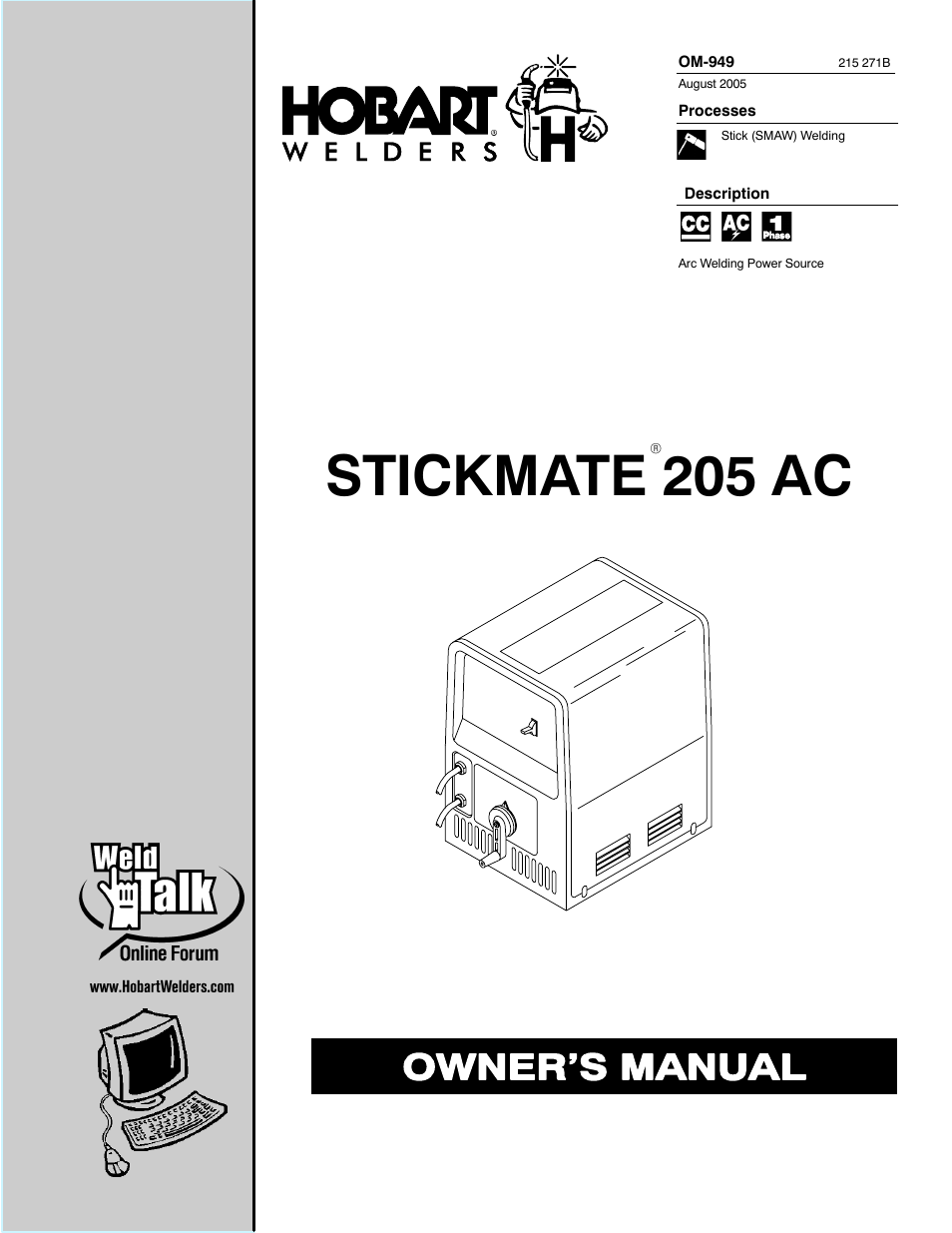 Hobart Welding Products STICKMATE OM-949 User Manual | 36 pages