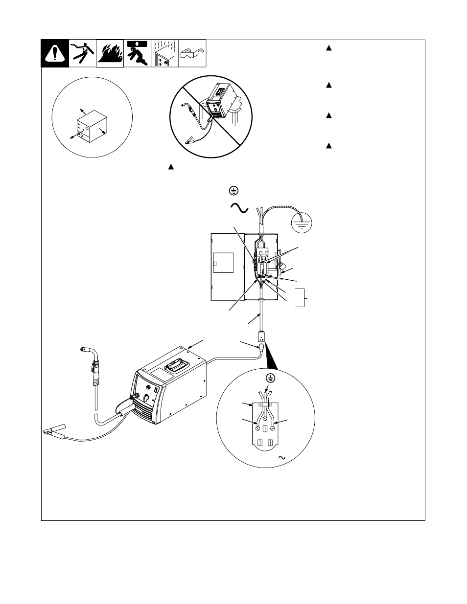 Selecting a location and connecting input power, 6. selecting a location and connecting input power | Hobart Welding Products HANDLER 210 OM-227 978B User Manual | Page 18 / 52