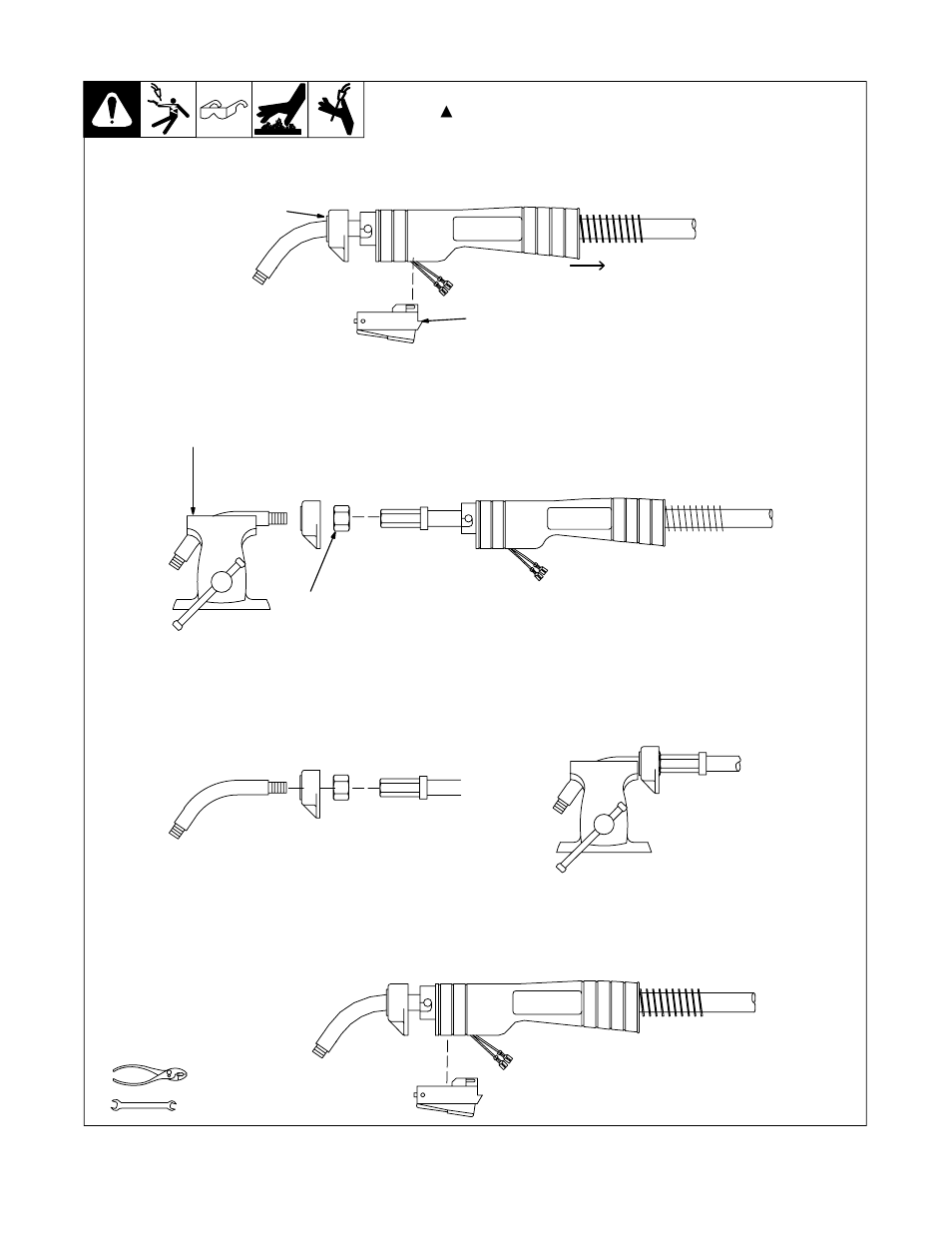 Replacing switch and/or head tube, 7. replacing switch and/or head tube | Hobart Welding Products HANDLER 210 OM-227 978B User Manual | Page 29 / 52