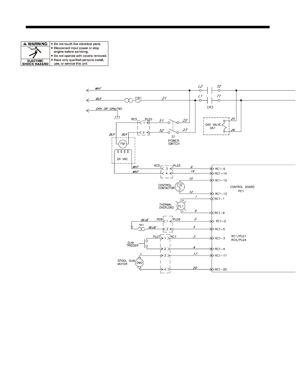 Section 8 − electrical diagram | Hobart Welding Products HANDLER 210 OM-227 978B User Manual | Page 32 / 52
