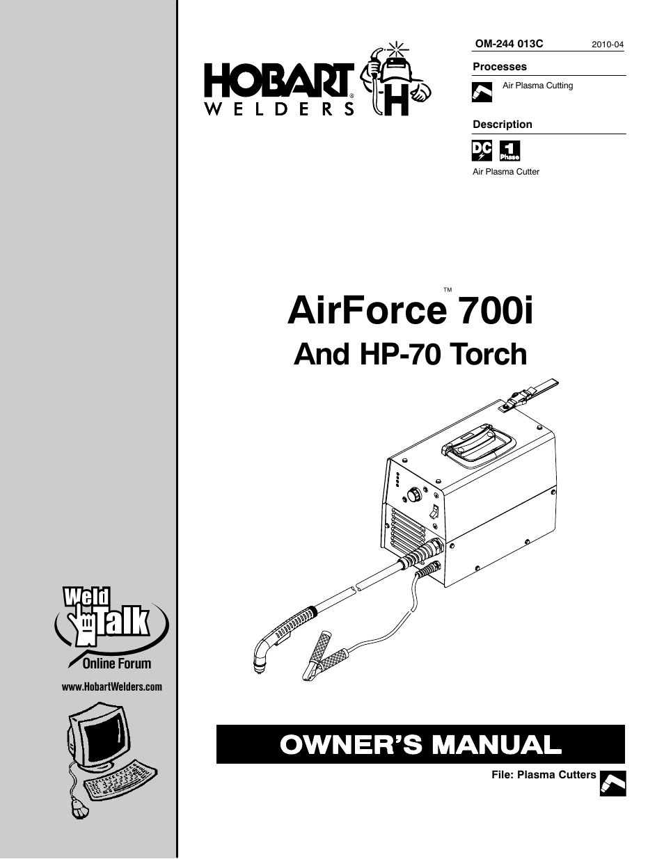 Hobart Welding Products AIRFORCE 700I User Manual | 40 pages