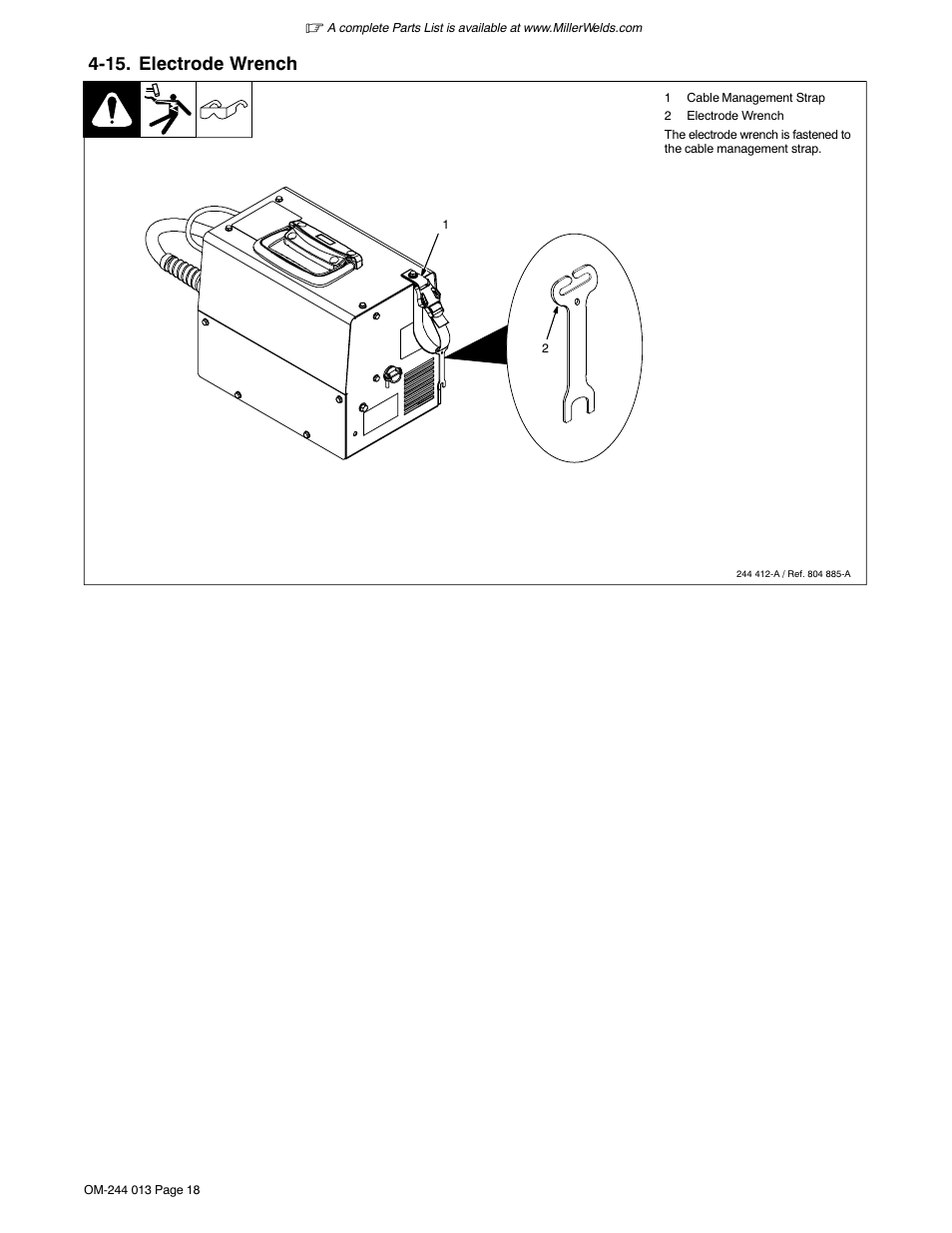 15. electrode wrench | Hobart Welding Products AIRFORCE 700I User Manual | Page 22 / 40