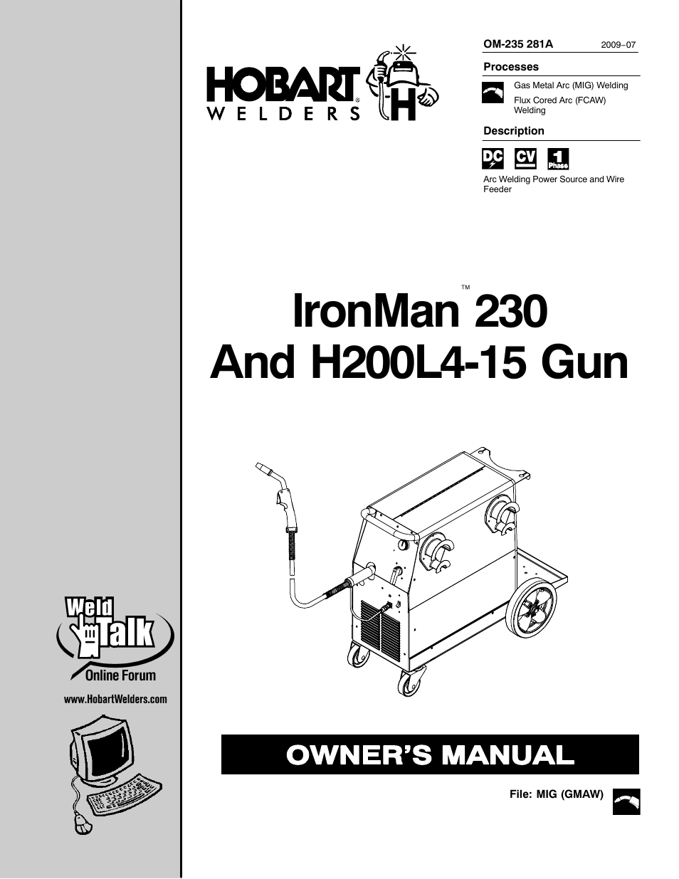 Hobart Welding Products IRONMAN 230 User Manual | 56 pages