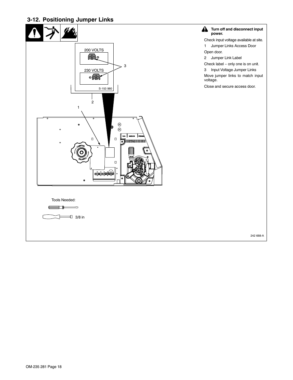 12. positioning jumper links | Hobart Welding Products IRONMAN 230 User Manual | Page 22 / 56