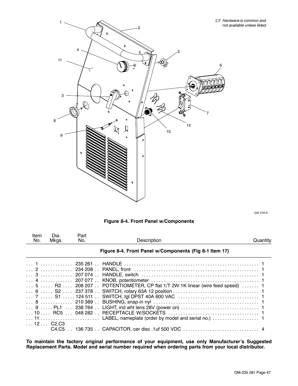 Fig 8-4 | Hobart Welding Products IRONMAN 230 User Manual | Page 51 / 56