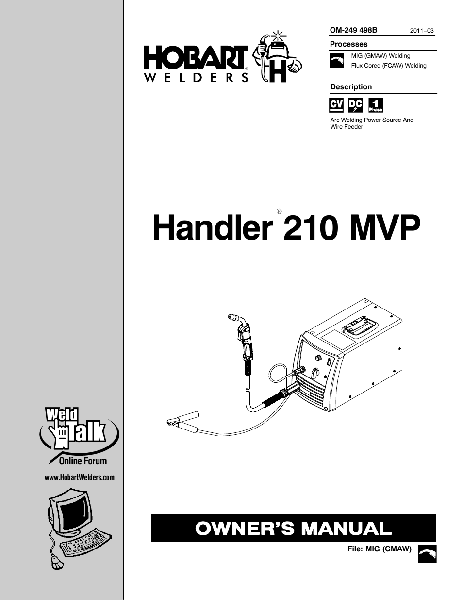 Hobart Welding Products HANDLER 210 MVP User Manual | 56 pages