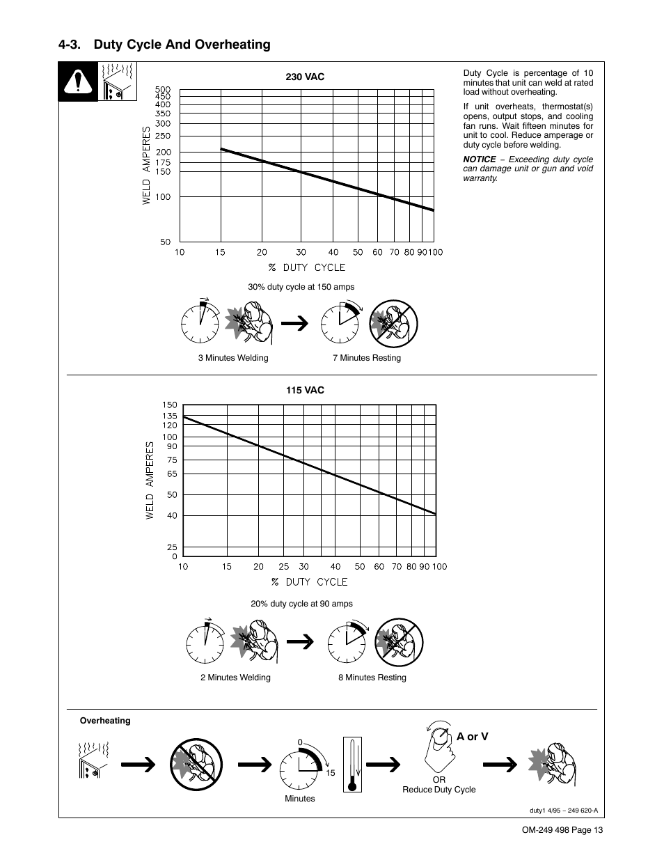 3. duty cycle and overheating | Hobart Welding Products HANDLER 210 MVP User Manual | Page 17 / 56