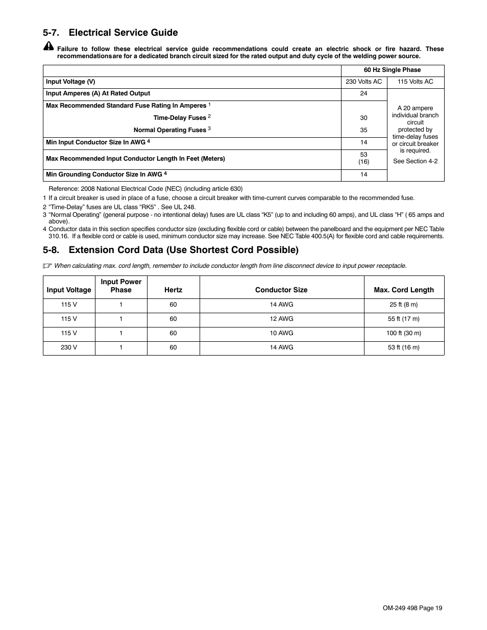 7. electrical service guide | Hobart Welding Products HANDLER 210 MVP User Manual | Page 23 / 56