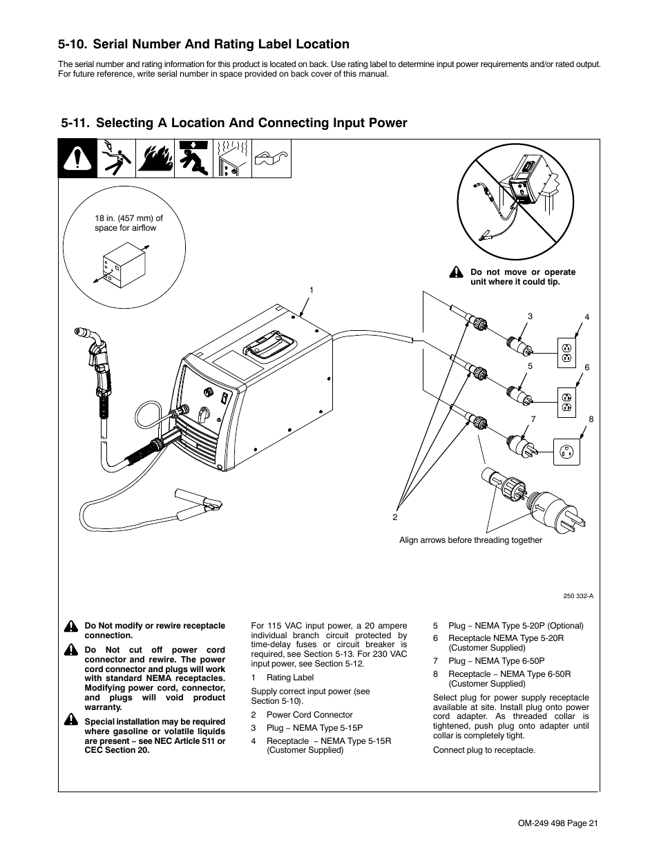 10. serial number and rating label location | Hobart Welding Products HANDLER 210 MVP User Manual | Page 25 / 56