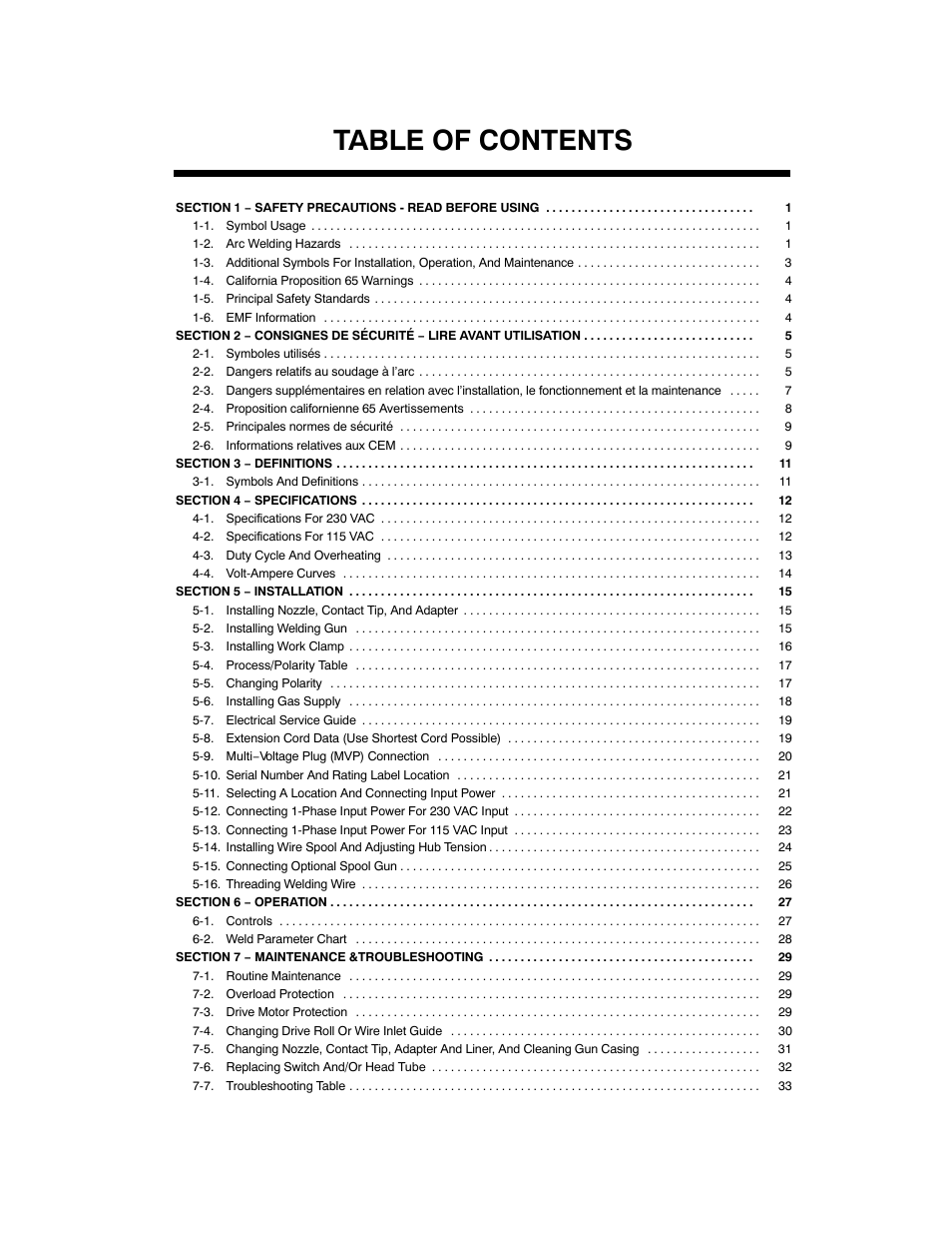 Hobart Welding Products HANDLER 210 MVP User Manual | Page 3 / 56