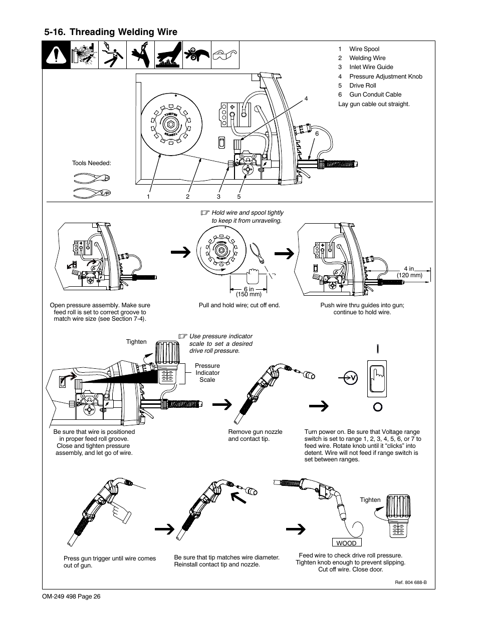 16. threading welding wire | Hobart Welding Products HANDLER 210 MVP User Manual | Page 30 / 56