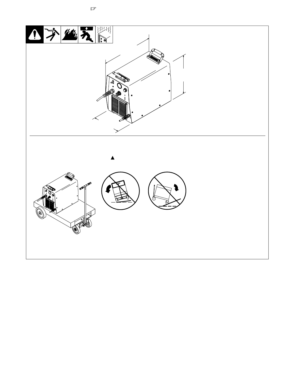 Unit dimensions, weight, and movement, 5. unit dimensions, weight, and movement | Hobart Welding Products AIRFORCE 625 User Manual | Page 15 / 36