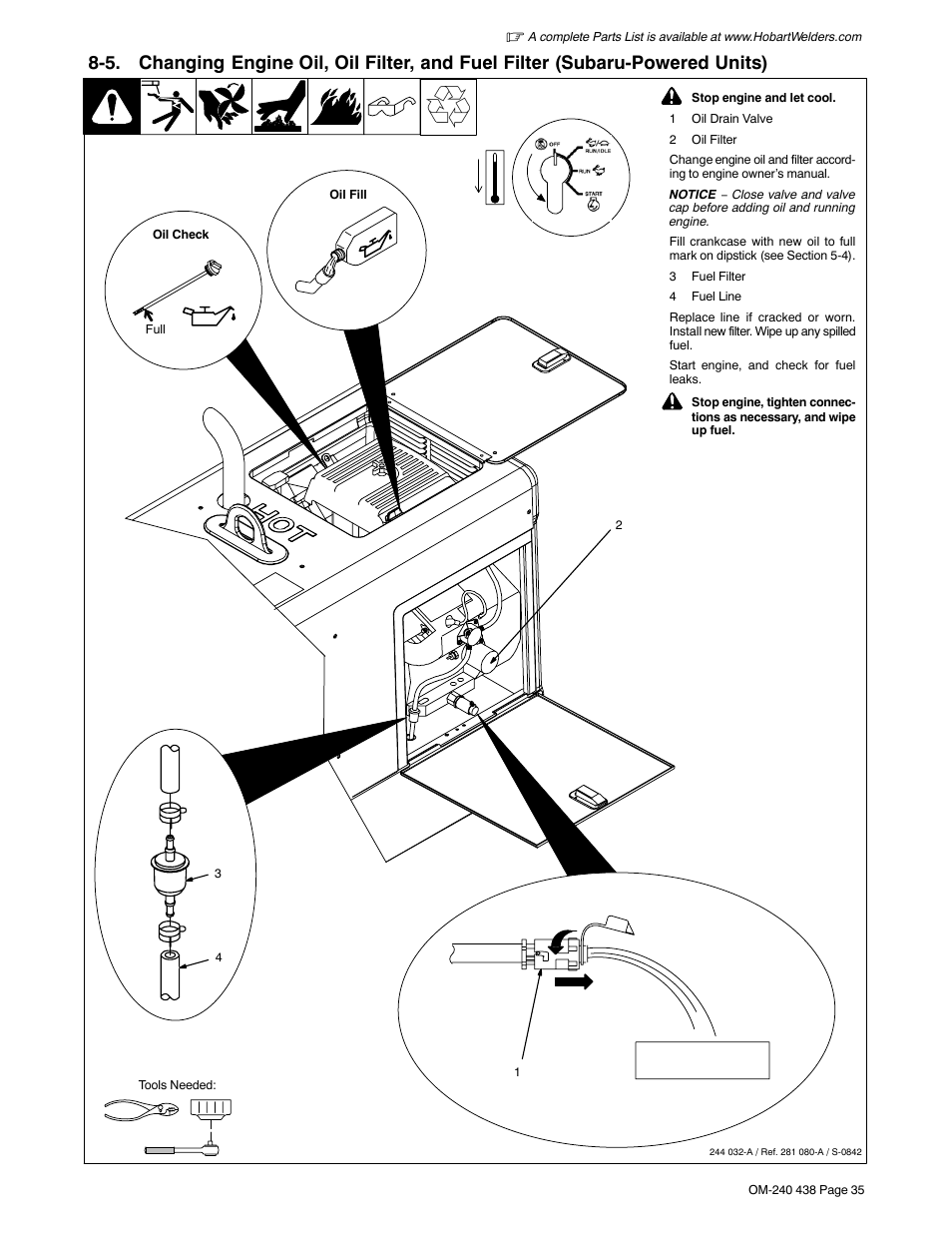 Section 8-5 | Hobart Welding Products CHAMPION ELITE OM-240 438B User Manual | Page 39 / 72