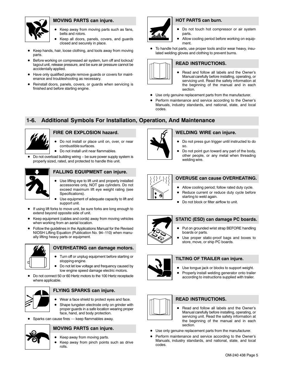 Hobart Welding Products CHAMPION ELITE OM-240 438B User Manual | Page 9 / 72