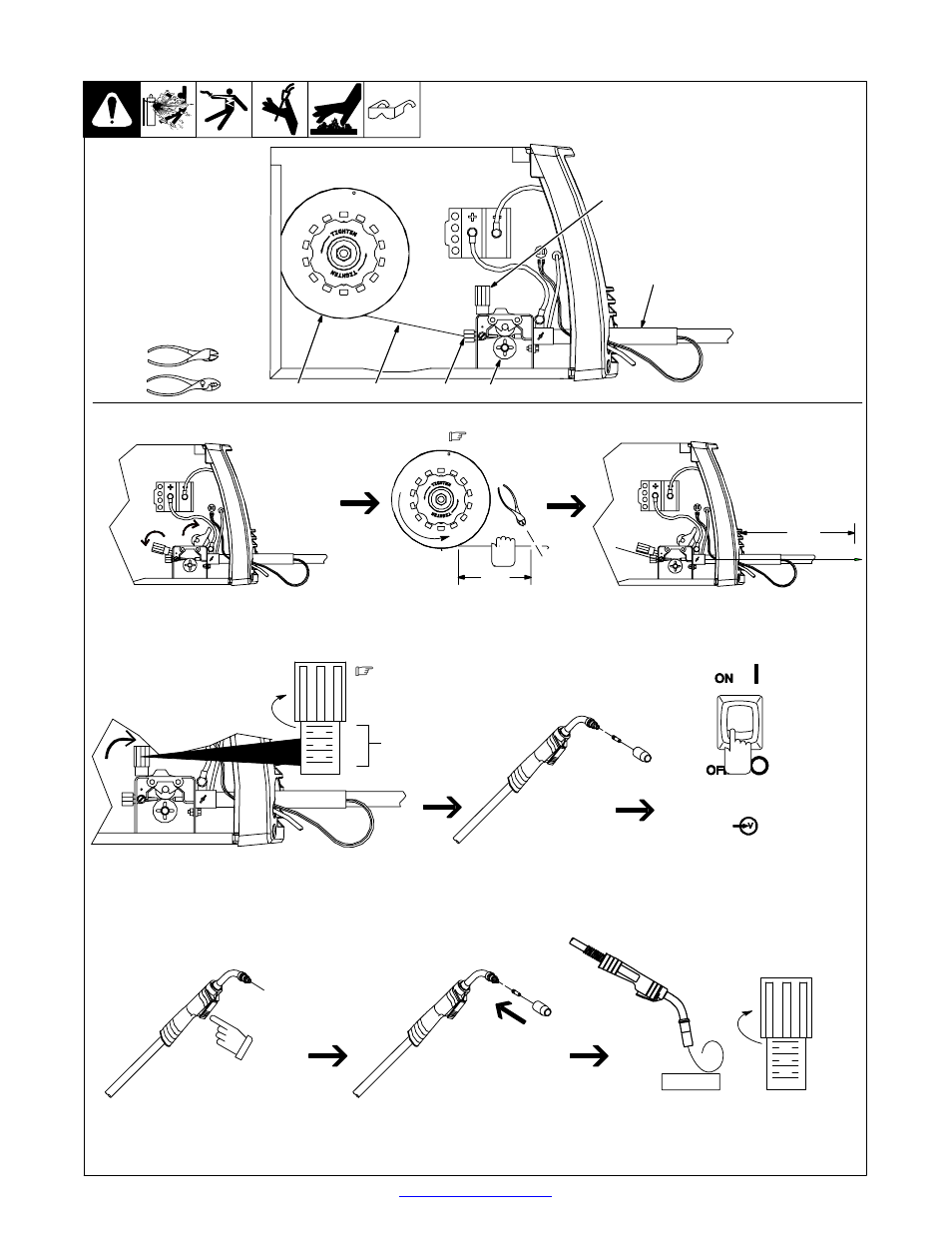 10. threading welding wire | Hobart Welding Products HANDLER OM-925 217 694A User Manual | Page 22 / 52