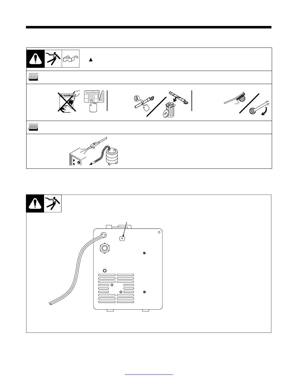 Section 6 − maintenance &troubleshooting, Routine maintenance, Overload protection | Drive motor protection, 1. routine maintenance, 2. overload protection, 3. drive motor protection | Hobart Welding Products HANDLER OM-925 217 694A User Manual | Page 28 / 52